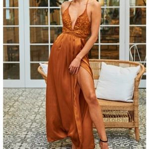 Pure desire camel maxi dress